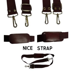 NWOT BURGUNDY/GOLD HEAVY DUTY LUGGAGE
DUFFLE WEEKENDER TRAVEL STRAP TRAVEL 45”